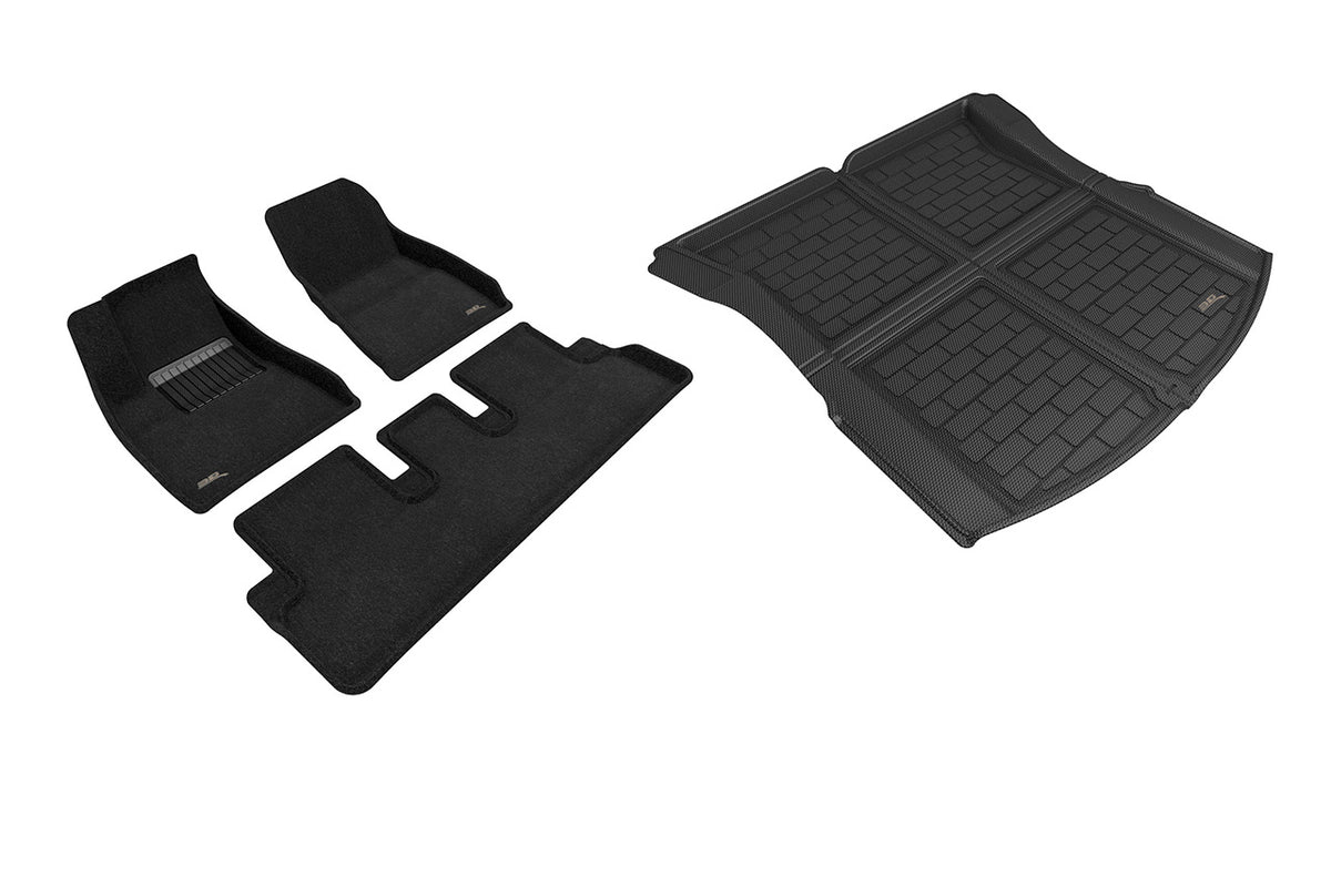 Tesla Model 3 Highland MAXpider 3D Elegant All-Weather Custom Fit Floor Liner Mats (set of 3)