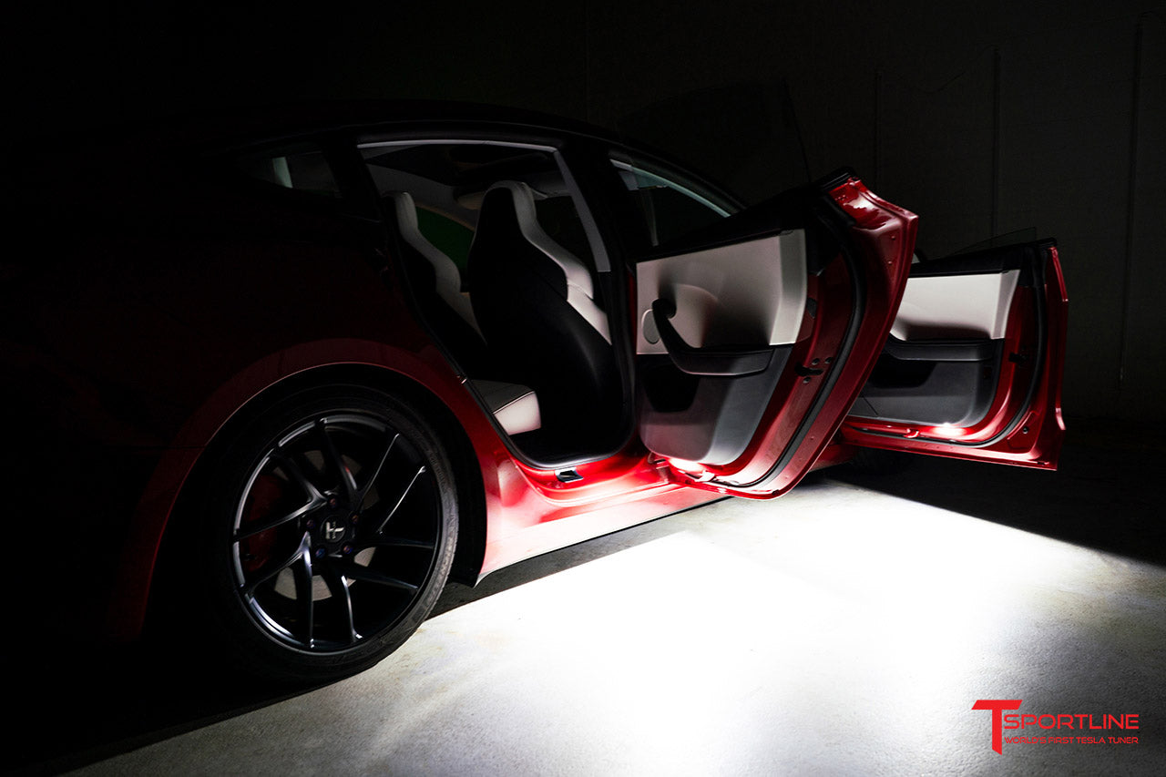 Tesla Model 3 / Y / S / X / Cybertruck Mega-Bright LED Door / Puddle Lights (Set of 4)