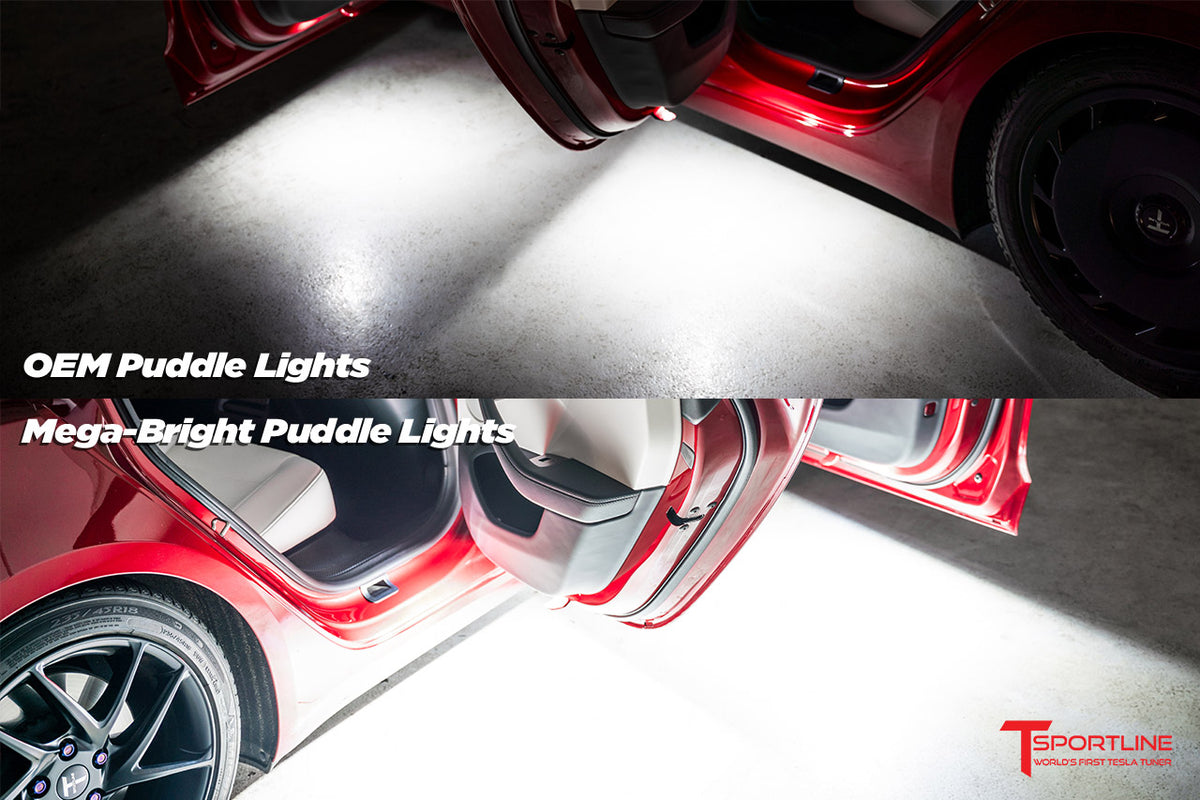 Tesla Model 3 / Y / S / X / Cybertruck Mega-Bright LED Door / Puddle Lights (Set of 4)