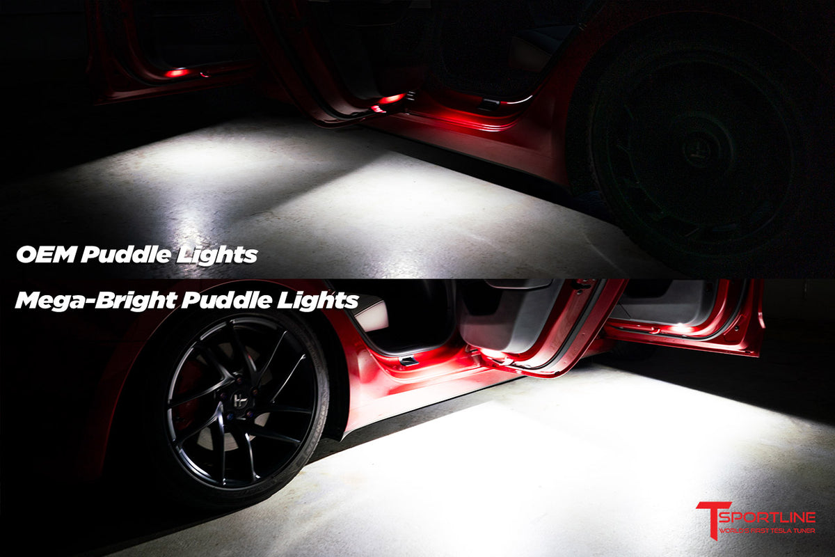 Tesla Model 3 / Y / S / X / Cybertruck Mega-Bright LED Door / Puddle Lights (Set of 4)