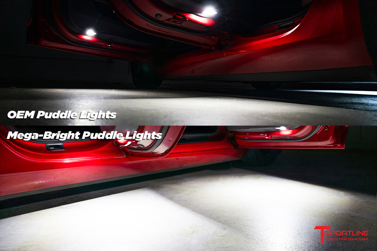 Tesla Model 3 / Y / S / X / Cybertruck Mega-Bright LED Door / Puddle Lights (Set of 4)