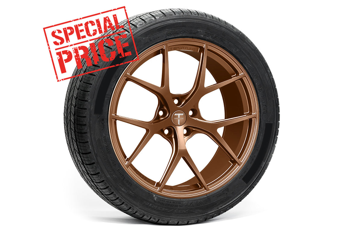Tesla Model 3 TXL115 18&quot; Fully Forged Lightweight Tesla Wheel and Tire Package (Set of 4) Overstock Blowout Special!