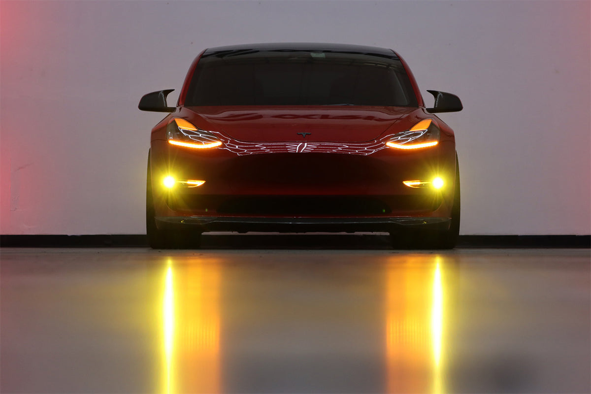 Alpharex Dual Color LED Projector Fog Lights for Tesla Model 3 / Y
