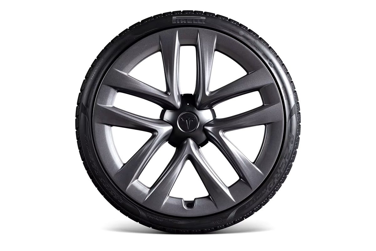 Tesla Model S 21&quot; Arachnid Plaid &amp; Long Range Factory Wheel and Pirelli Winter Tire Package (Set of 4)