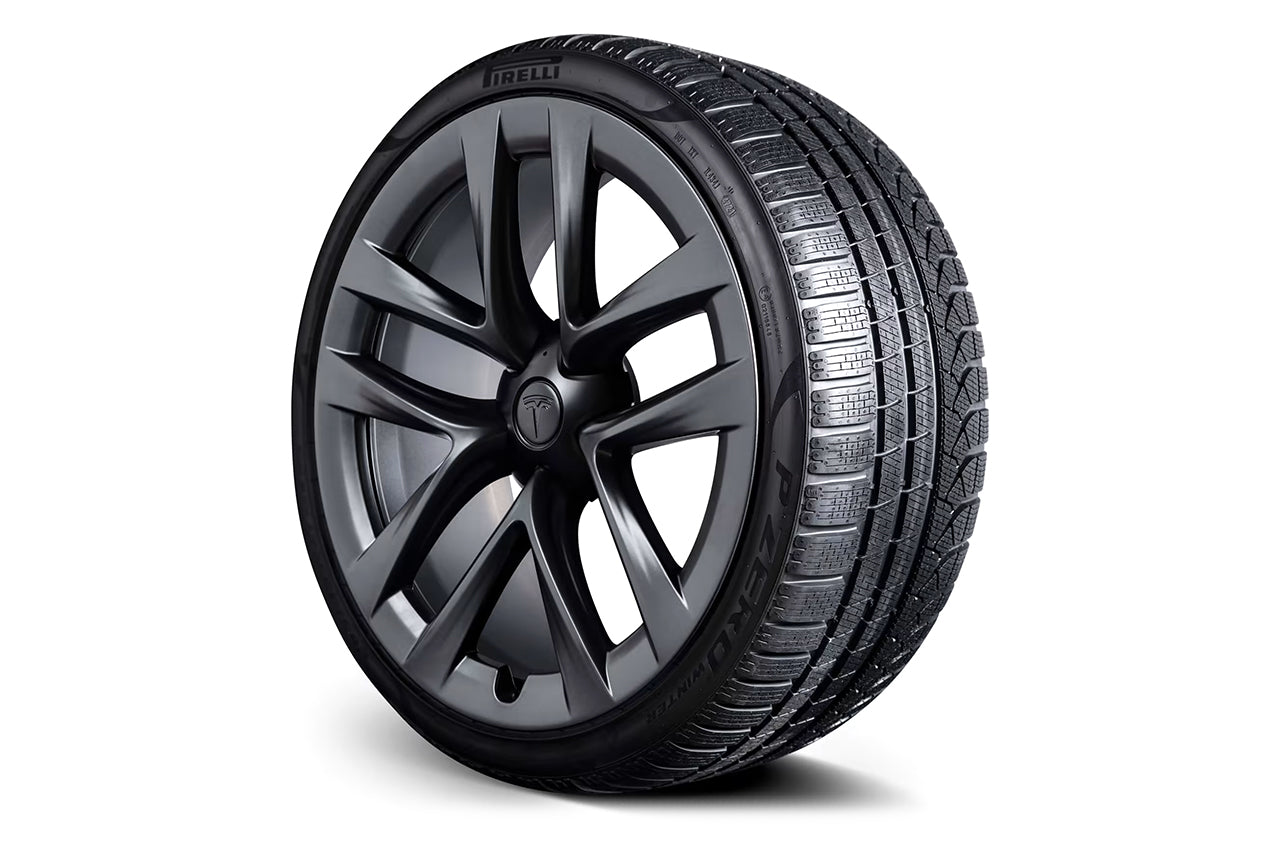 Tesla Model S 21" Arachnid Plaid & Long Range Factory Wheel and Pirelli Winter Tire Package (Set of 4)