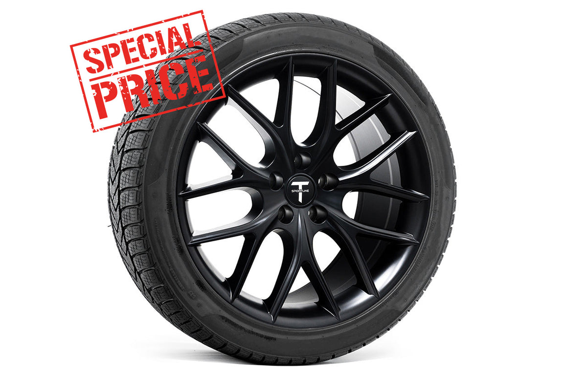 Tesla Model S Long Range &amp; Plaid TSR 19&quot; Wheel and Tire Package in Satin Black (Set of 4) Open Box Special!