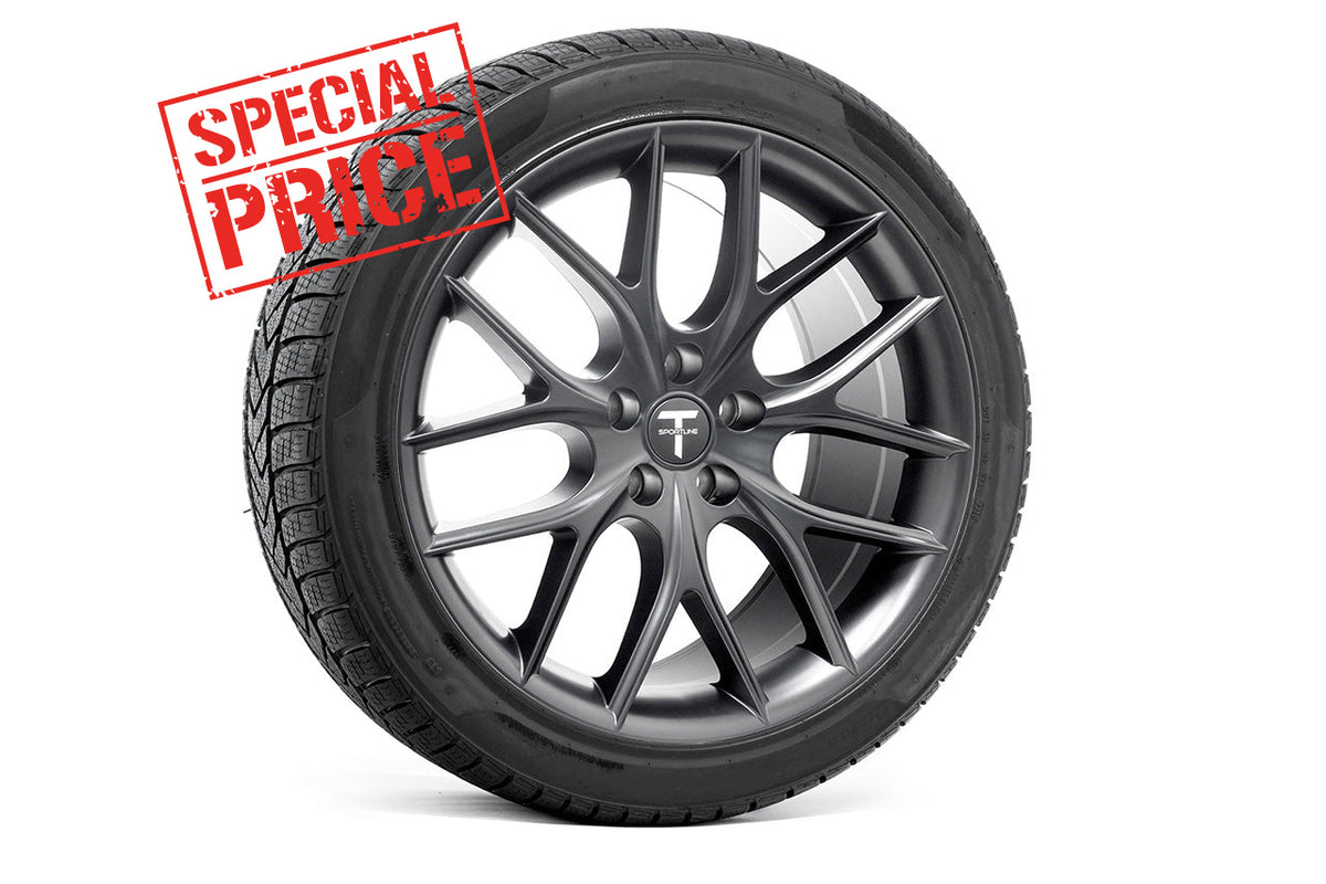 Tesla Model Y TSR 19&quot; Wheel and Tire Package in Satin Gray (Set of 4) Open Box Special!