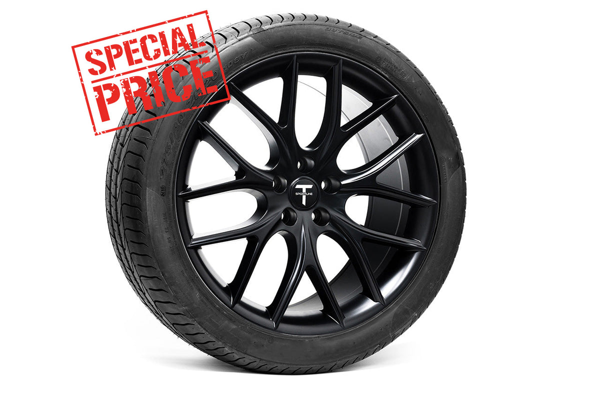 Tesla Model S Long Range &amp; Plaid TSR 20&quot; Wheel and Tire Package in Satin Black (Set of 4) Open Box Special!