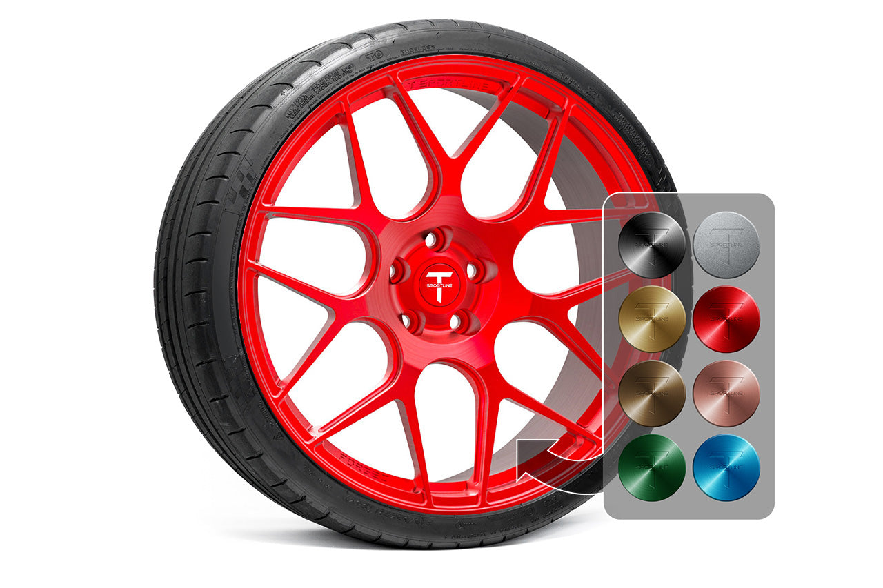TXL117 21" Tesla Model S Plaid & Long Range Fully Forged Lightweight Tesla Wheel and Tire Package (Set of 4)