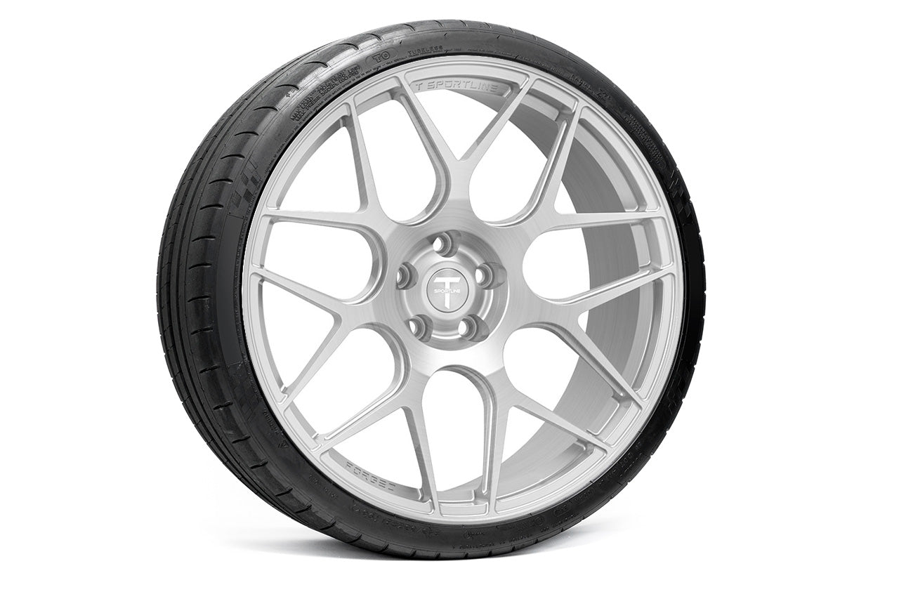 TXL117 21" Tesla Model S Plaid & Long Range Fully Forged Lightweight Tesla Wheel and Tire Package (Set of 4)