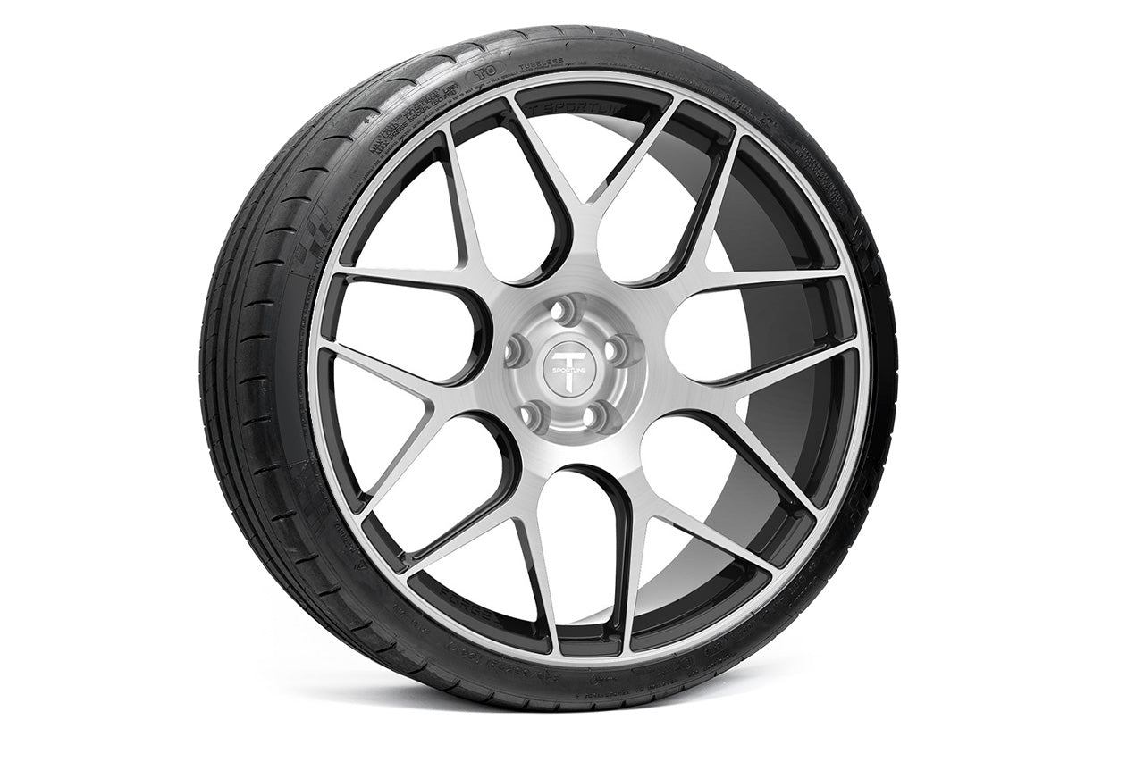TXL117 21" Tesla Model S Plaid & Long Range Fully Forged Lightweight Tesla Wheel and Tire Package (Set of 4)