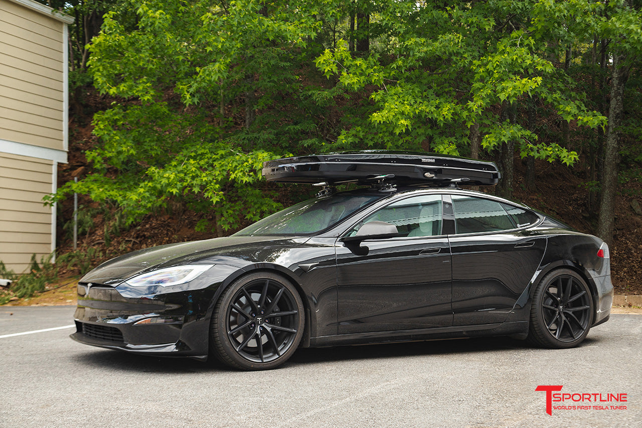 Yakima GrandTour Lo Premium High Gloss Low Profile Roof Top Cargo Box - T  Sportline - Tesla Model S, 3, X & Y Accessories