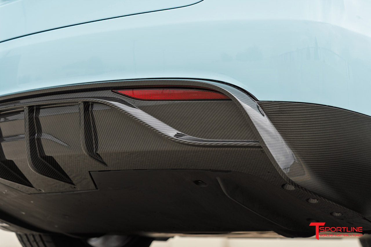 Tesla Model X Long Range & Plaid Carbon Fiber Rear Aero Diffuser (2021 - Present)