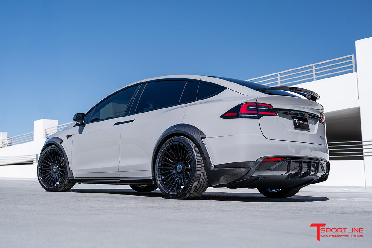 Tesla Model X Carbon Fiber Wing Spoiler Overlay