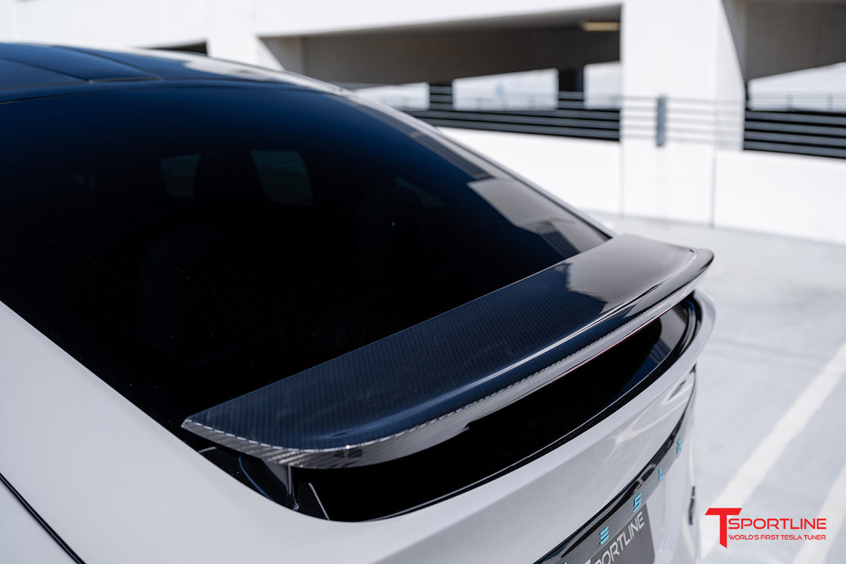 Tesla Model X Carbon Fiber Wing Spoiler Overlay