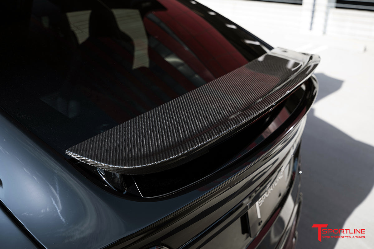 Tesla Model X Carbon Fiber Wing Spoiler Overlay