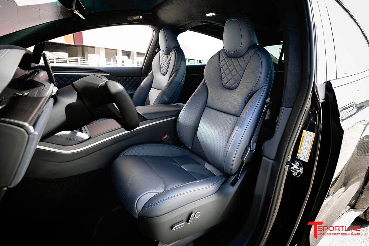 Custom Build - 2025 Black Tesla Model X with Rolls Royce Imperial Blue Custom Leather Interior