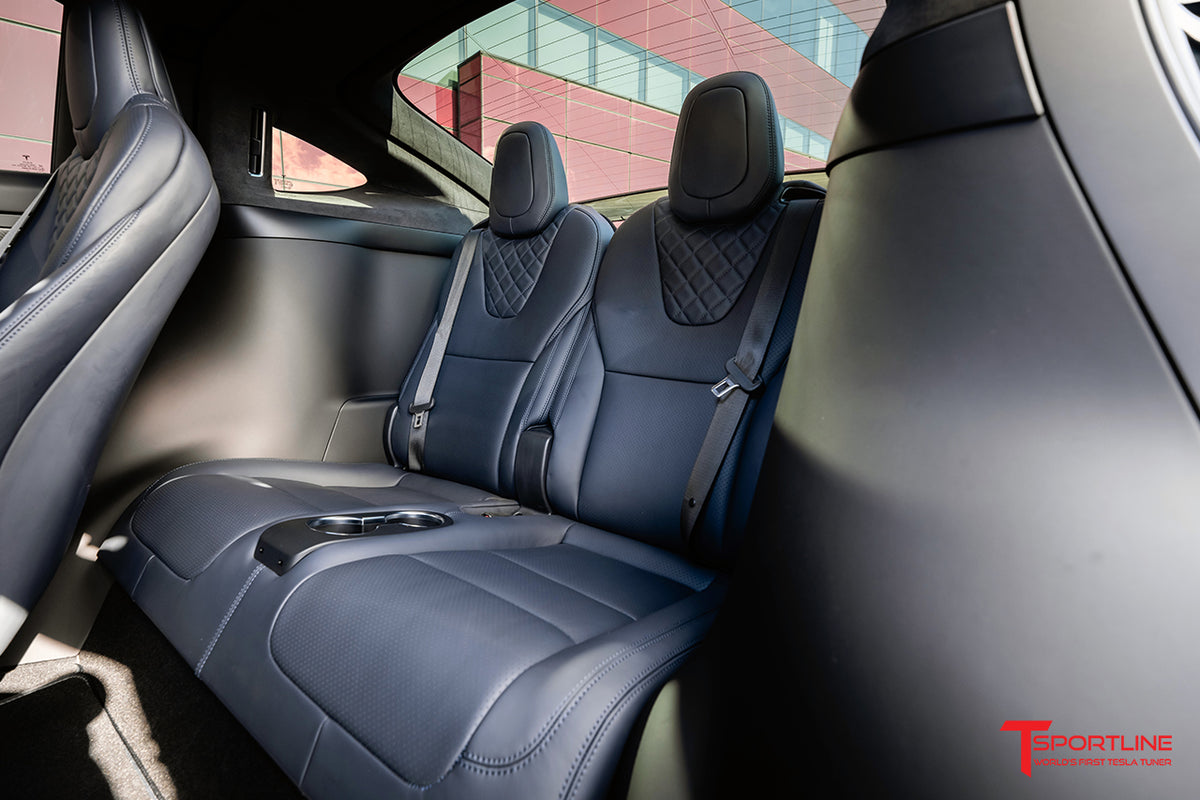 Custom Build - 2025 Black Tesla Model X with Rolls Royce Imperial Blue Custom Leather Interior