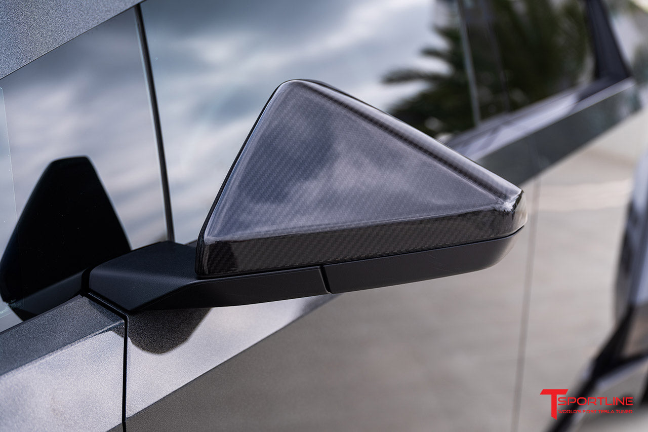 Tesla Cybertruck Precision Carbon Fiber Side Mirror Caps (Set of 2 Covers)