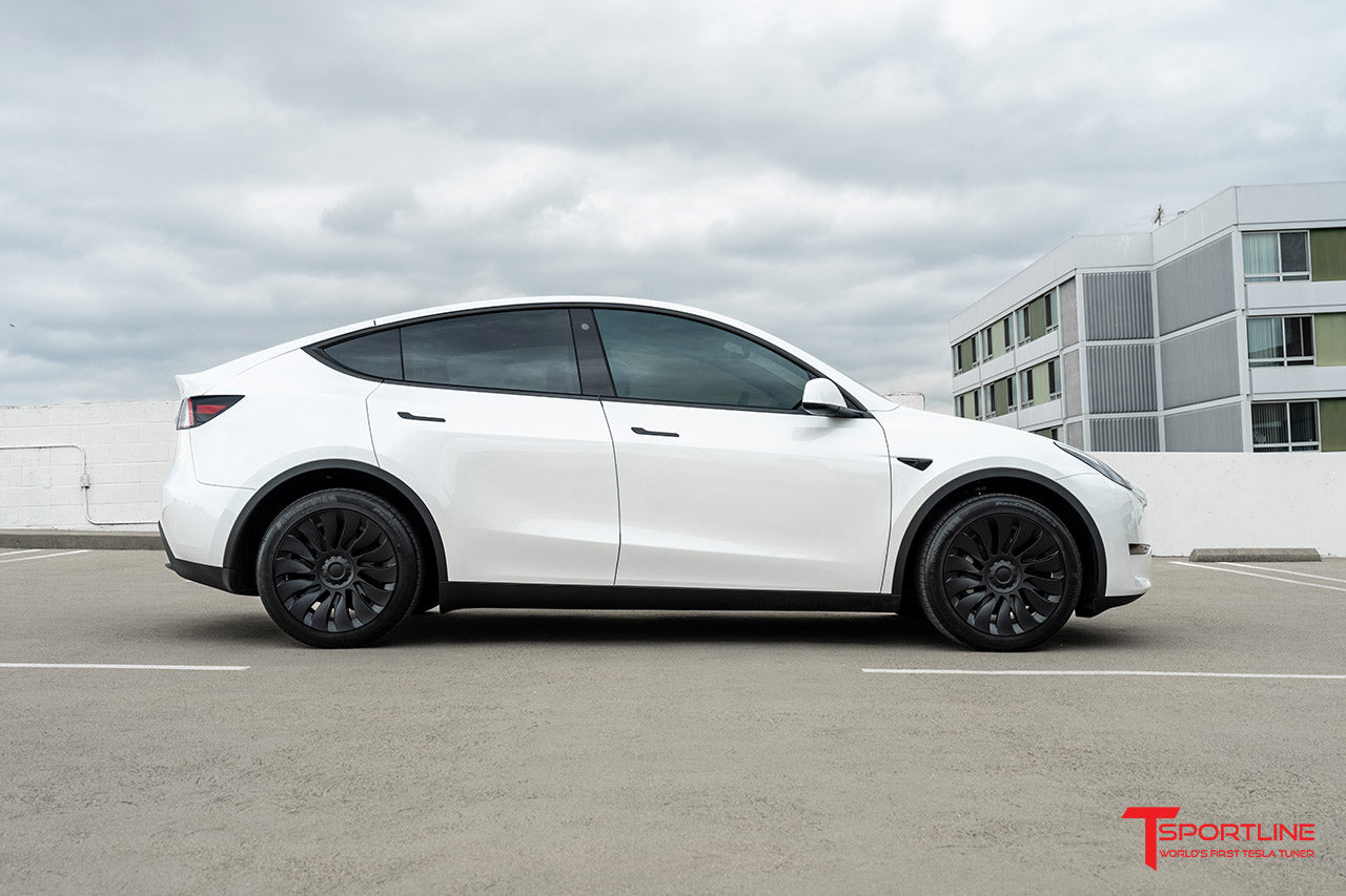 TSY14d Tesla Model Y Max Range Directional Aero Wheel Cover Set for 19" Factory Tesla Wheel