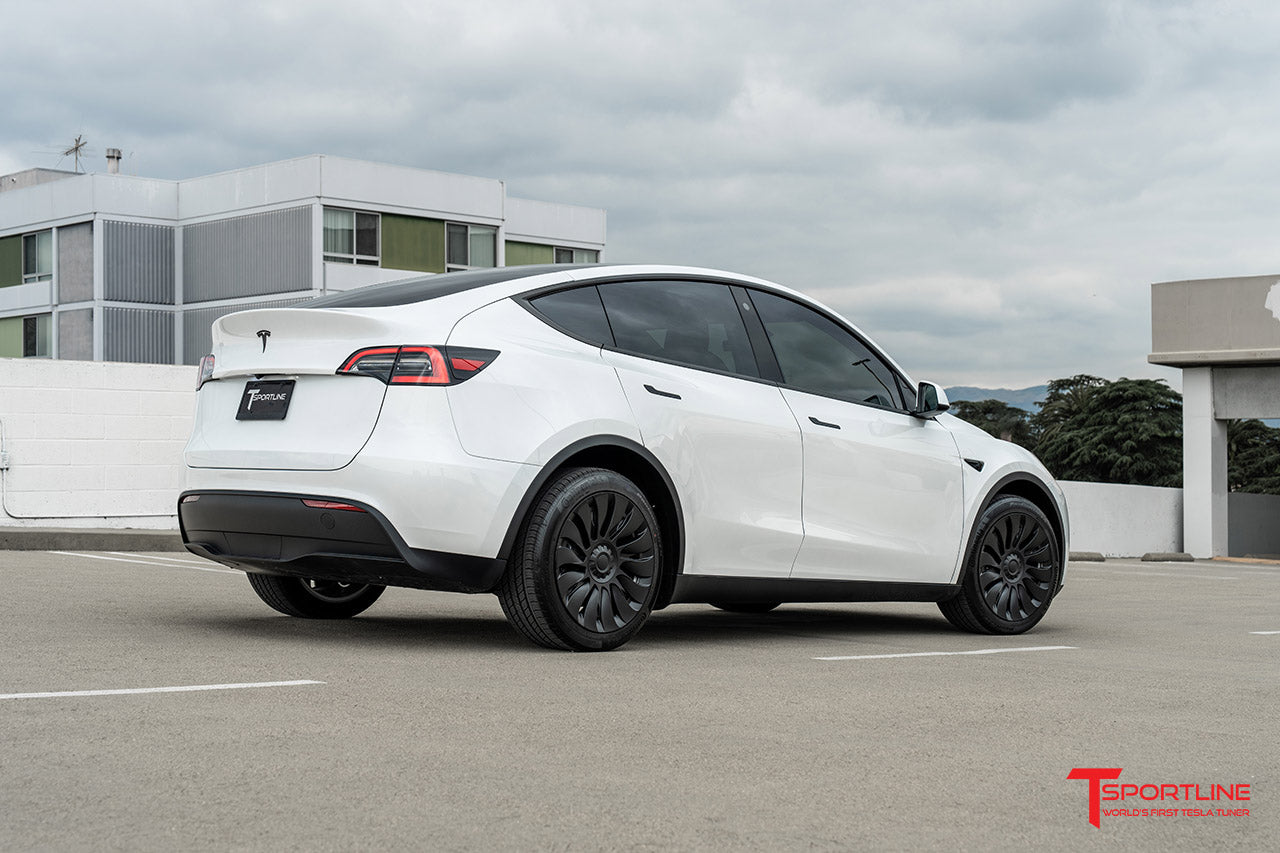 TSY14d Tesla Model Y Max Range Directional Aero Wheel Cover Set for 19" Factory Tesla Wheel