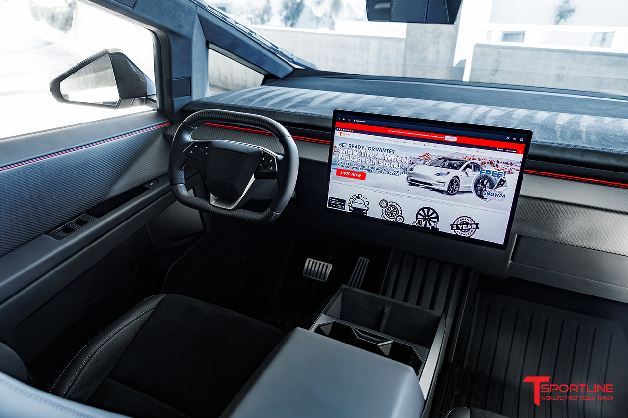 Tesla Cybertruck Carbon Fiber Squircle Yoke Steering Wheel