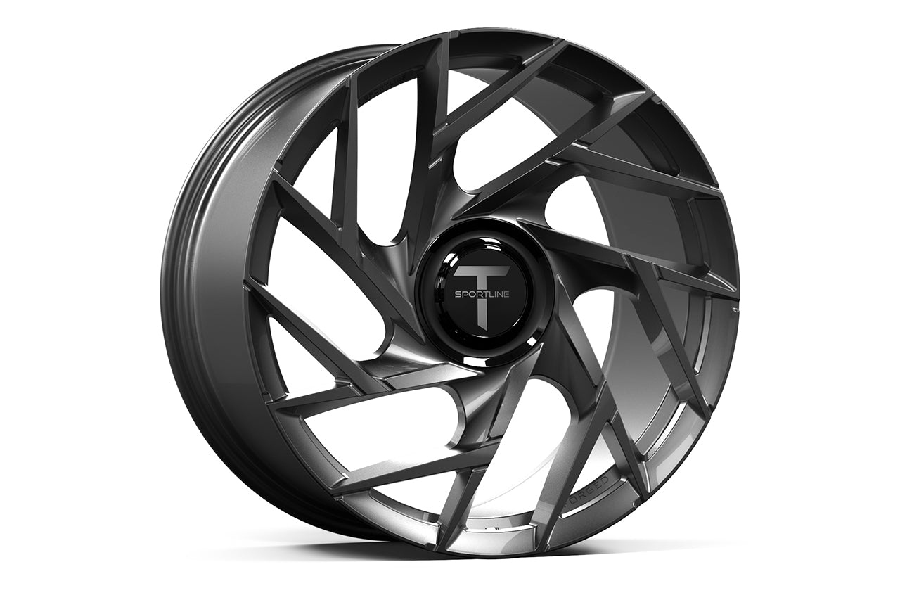 TS117D 21" Superwide Tesla Model S Plaid & Long Range Fully Forged Lightweight Tesla Wheels and Tire Packages
