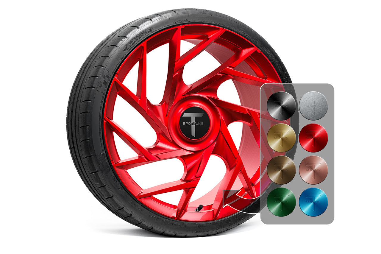 TS117D 21" Superwide Tesla Model S Plaid & Long Range Fully Forged Lightweight Tesla Wheels and Tire Packages