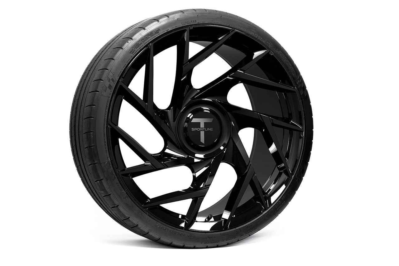 TS117D 21" Superwide Tesla Model S Plaid & Long Range Fully Forged Lightweight Tesla Wheels and Tire Packages