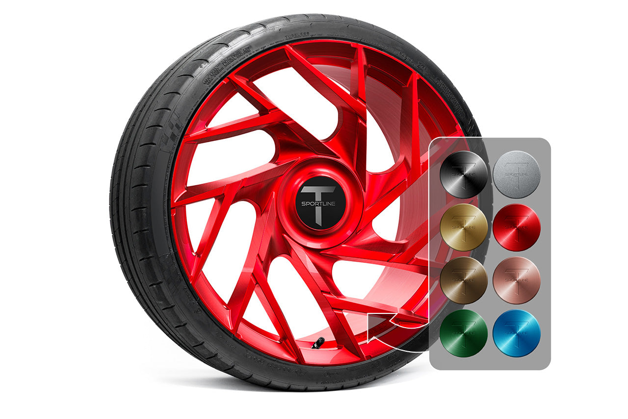 TS117D 21" Superwide Tesla Model S Plaid & Long Range Fully Forged Lightweight Tesla Wheels and Tire Packages