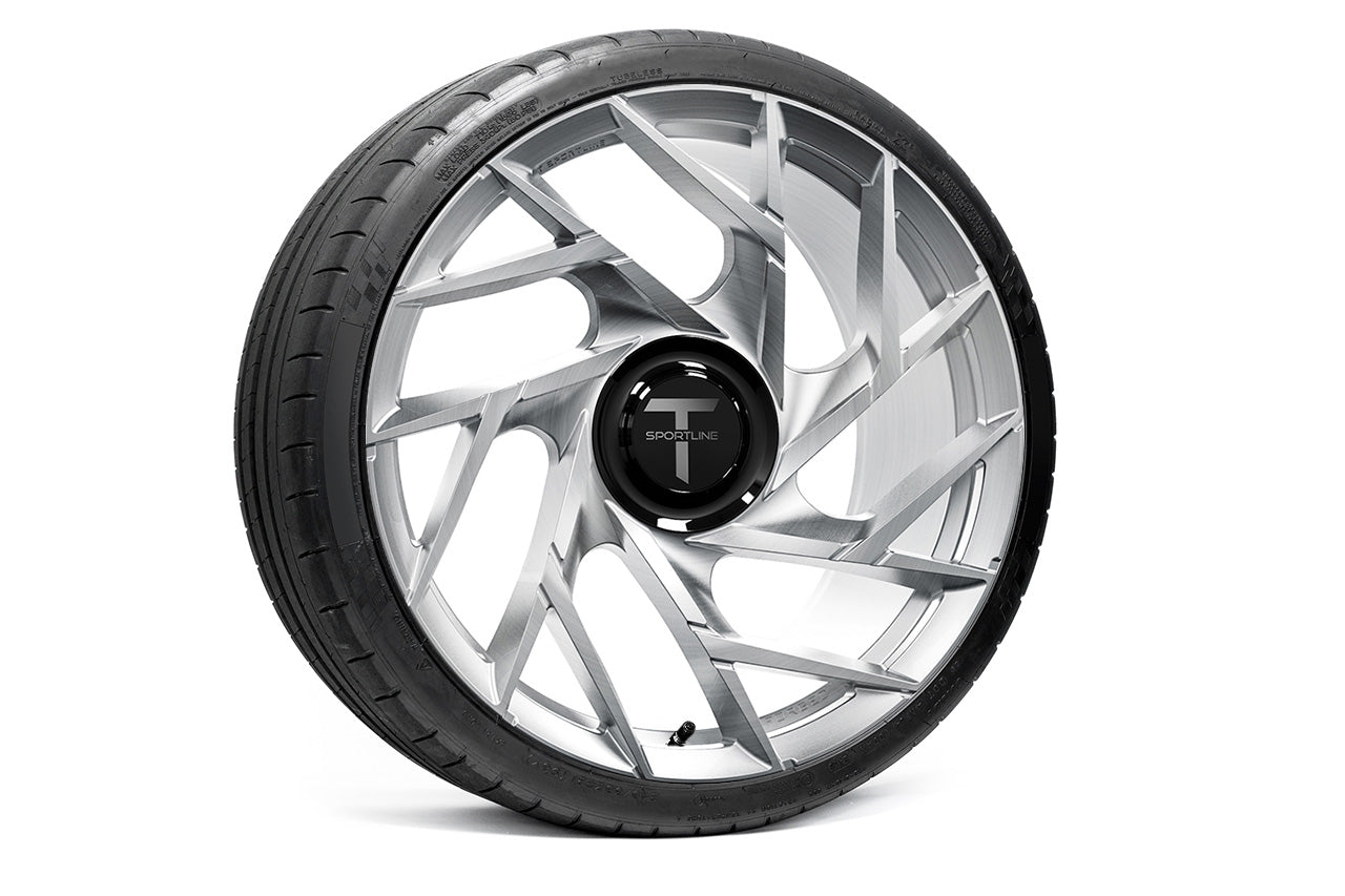 TS117D 21" Superwide Tesla Model S Plaid & Long Range Fully Forged Lightweight Tesla Wheels and Tire Packages