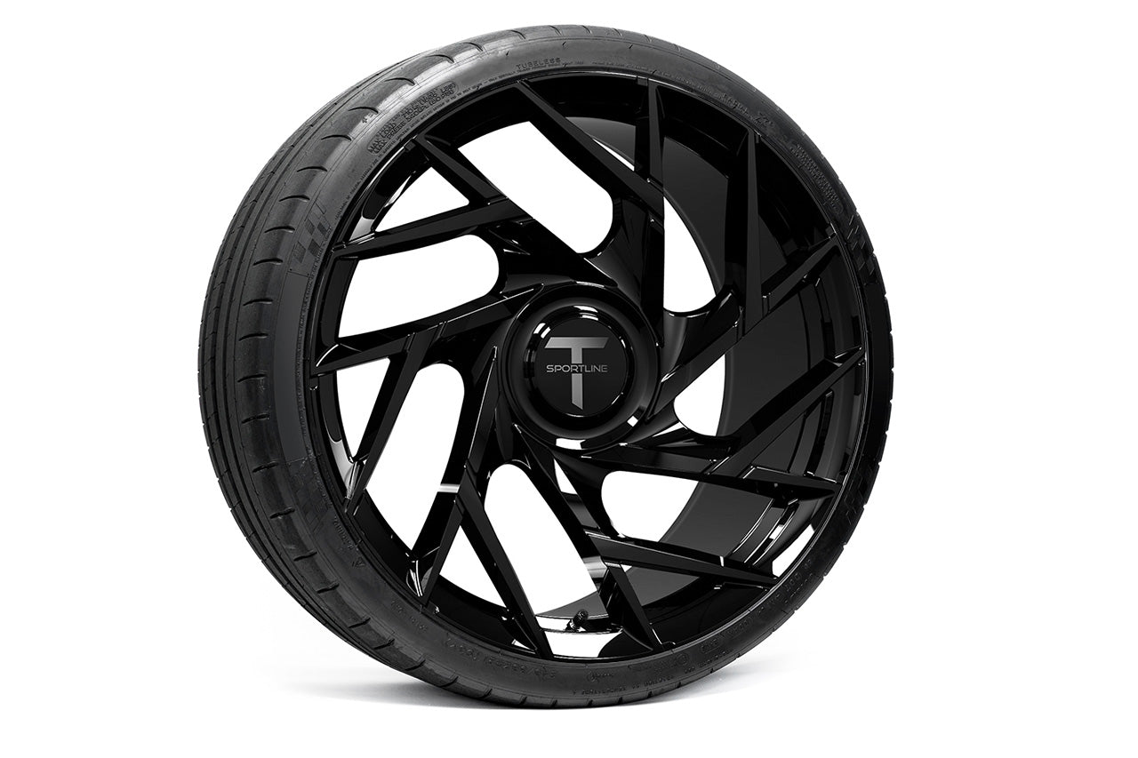 TS117D 21" Superwide Tesla Model S Plaid & Long Range Fully Forged Lightweight Tesla Wheels and Tire Packages