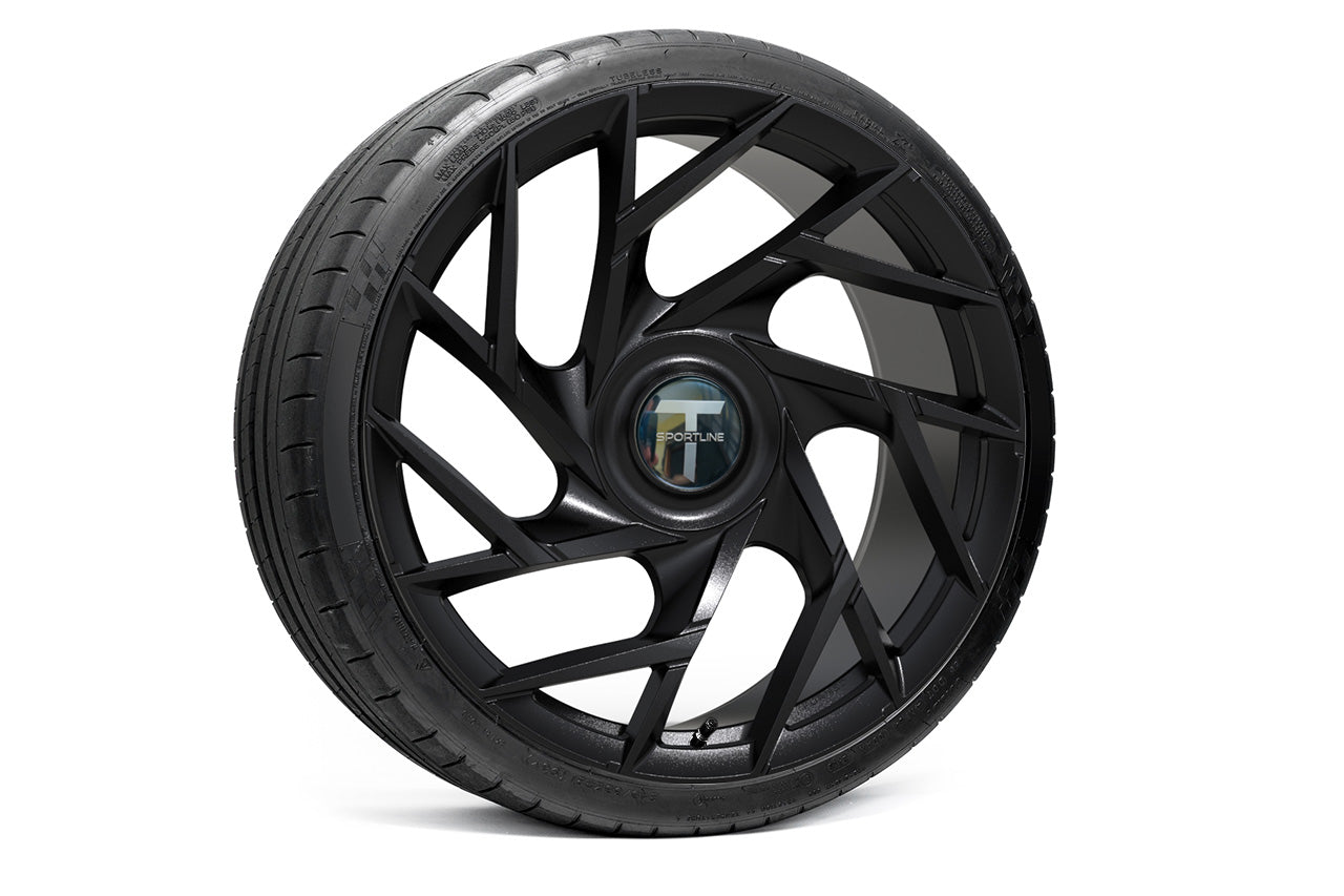 TS117D 21" Superwide Tesla Model S Plaid & Long Range Fully Forged Lightweight Tesla Wheels and Tire Packages