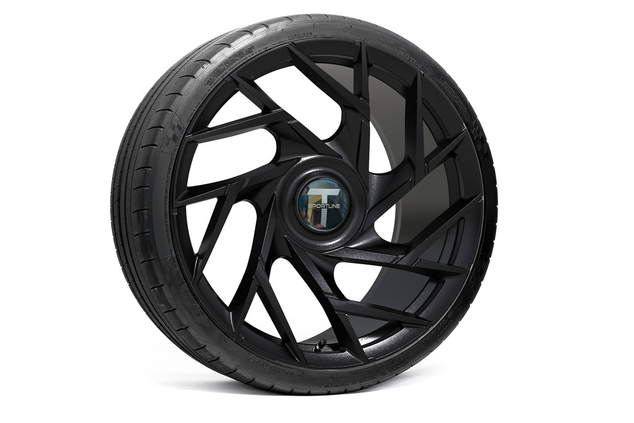 TS117D 21" Superwide Tesla Model S Plaid & Long Range Fully Forged Lightweight Tesla Wheels and Tire Packages