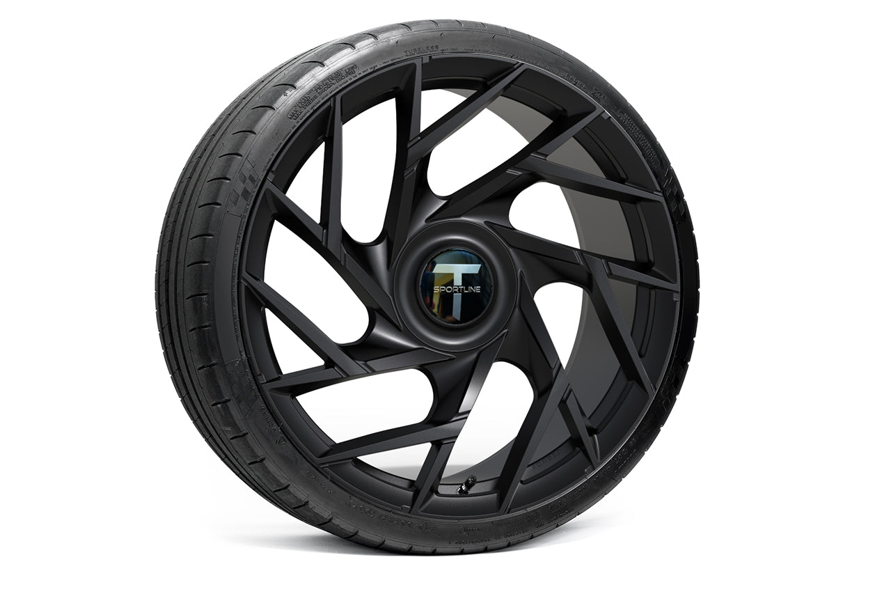 TS117D 21" Superwide Tesla Model S Plaid & Long Range Fully Forged Lightweight Tesla Wheels and Tire Packages