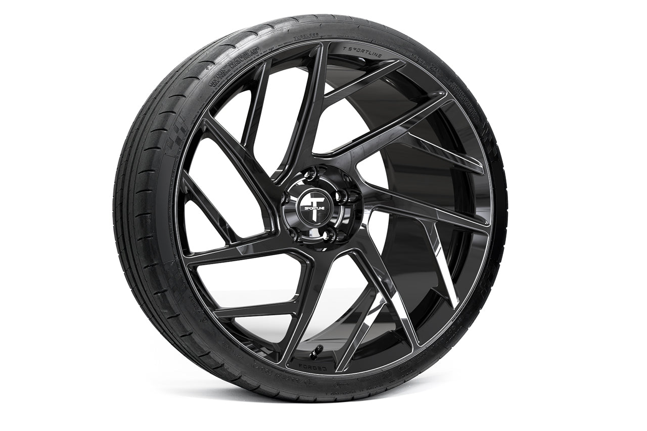 TS117D 21" Superwide Tesla Model S Plaid & Long Range Fully Forged Lightweight Tesla Wheels and Tire Packages