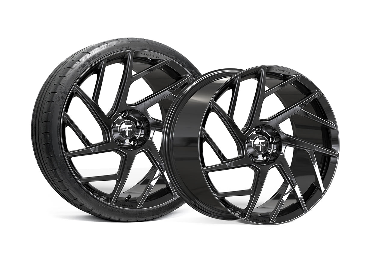 TS117D 21" Superwide Tesla Model S Plaid & Long Range Fully Forged Lightweight Tesla Wheels and Tire Packages