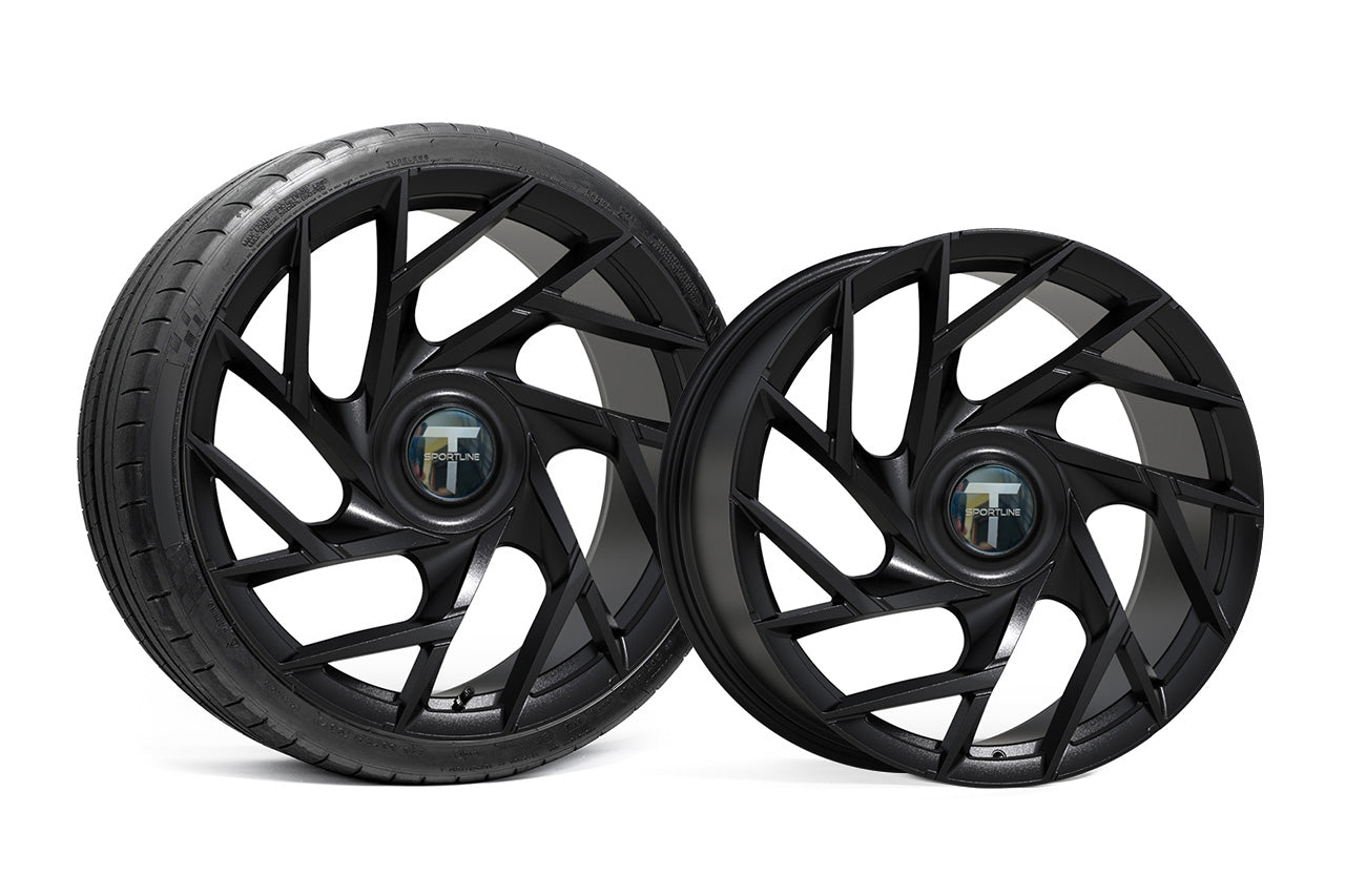 TS117D 21" Superwide Tesla Model S Plaid & Long Range Fully Forged Lightweight Tesla Wheels and Tire Packages