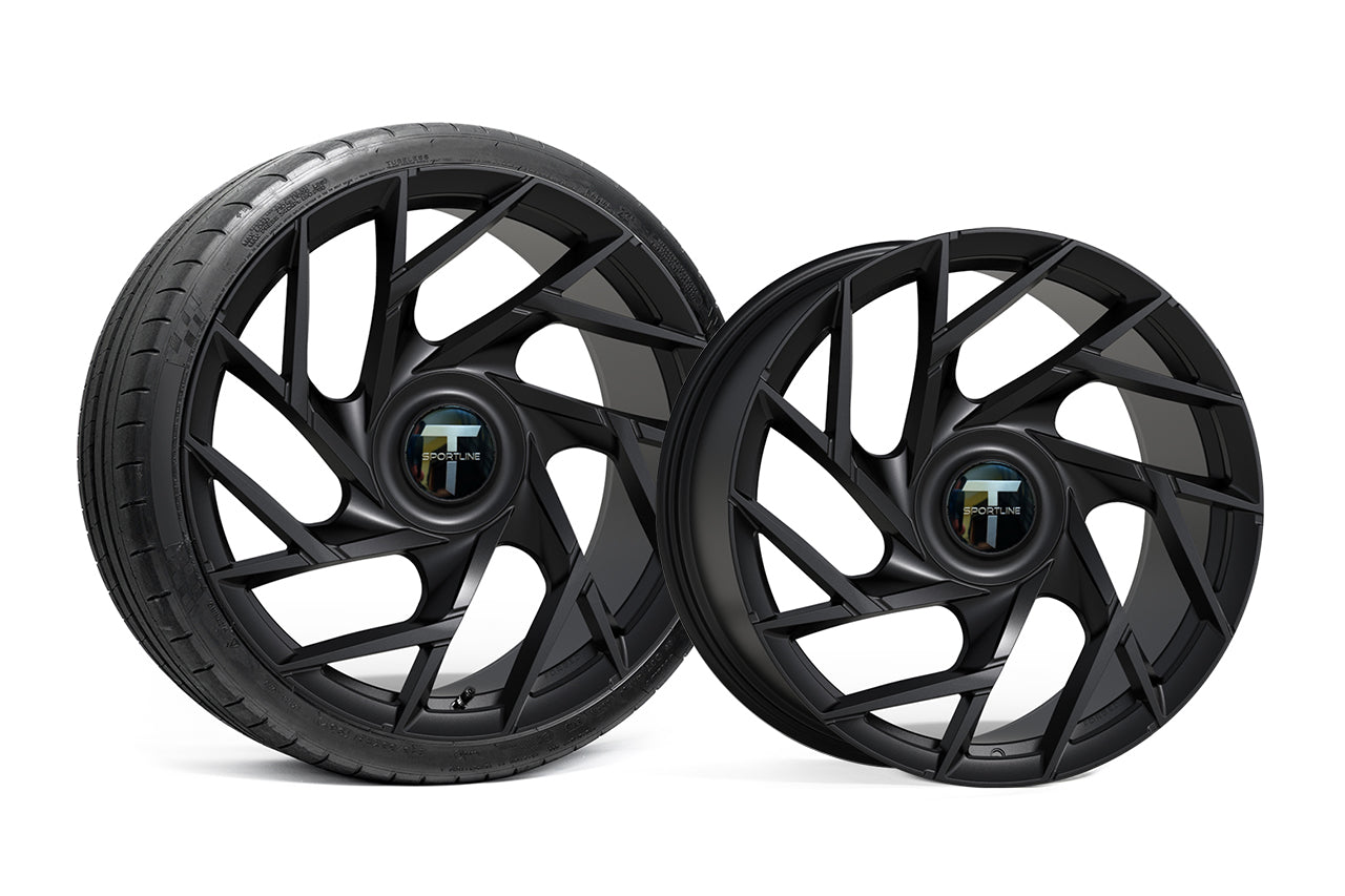 TS117D 21" Superwide Tesla Model S Plaid & Long Range Fully Forged Lightweight Tesla Wheels and Tire Packages