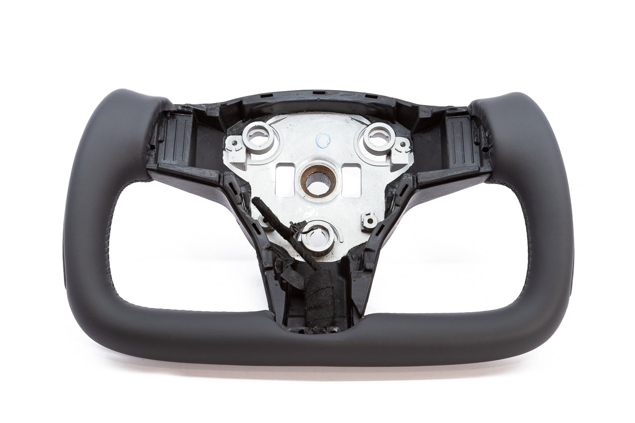 Tesla Model 3 / Y Premium Yoke Steering Wheel with Carbon Fiber or Stitched Leather & Heated Grips