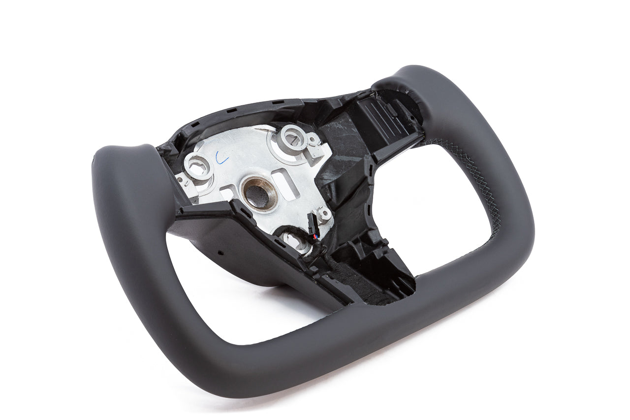 Tesla Model 3 / Y Premium Yoke Steering Wheel with Carbon Fiber or Stitched Leather & Heated Grips