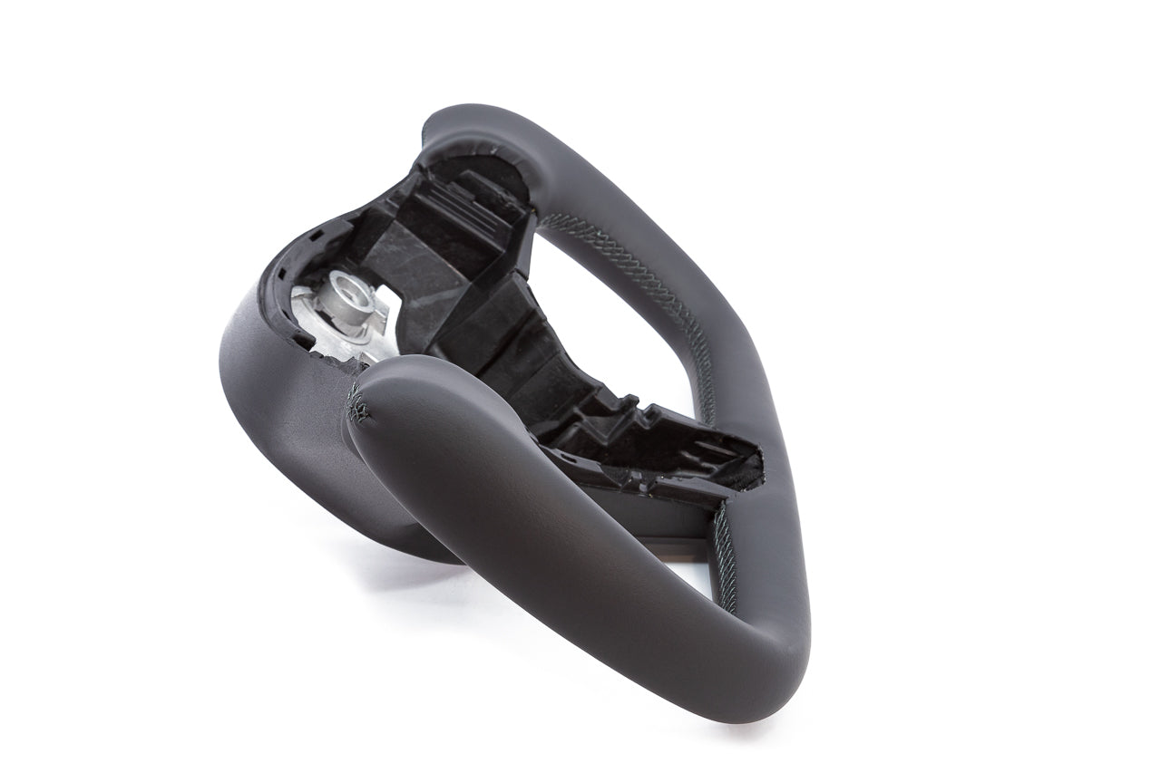 Tesla Model 3 / Y Premium Yoke Steering Wheel with Carbon Fiber or Stitched Leather & Heated Grips