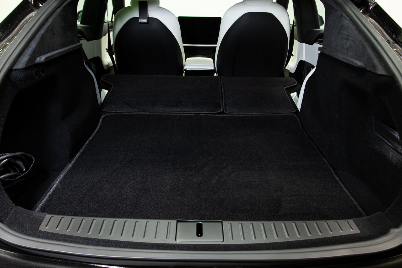 Tesla Model S Plaid & Long Range Precision Fit Customizable Premium 28oz Carpet Floor & Cargo Mats, 2021-Present