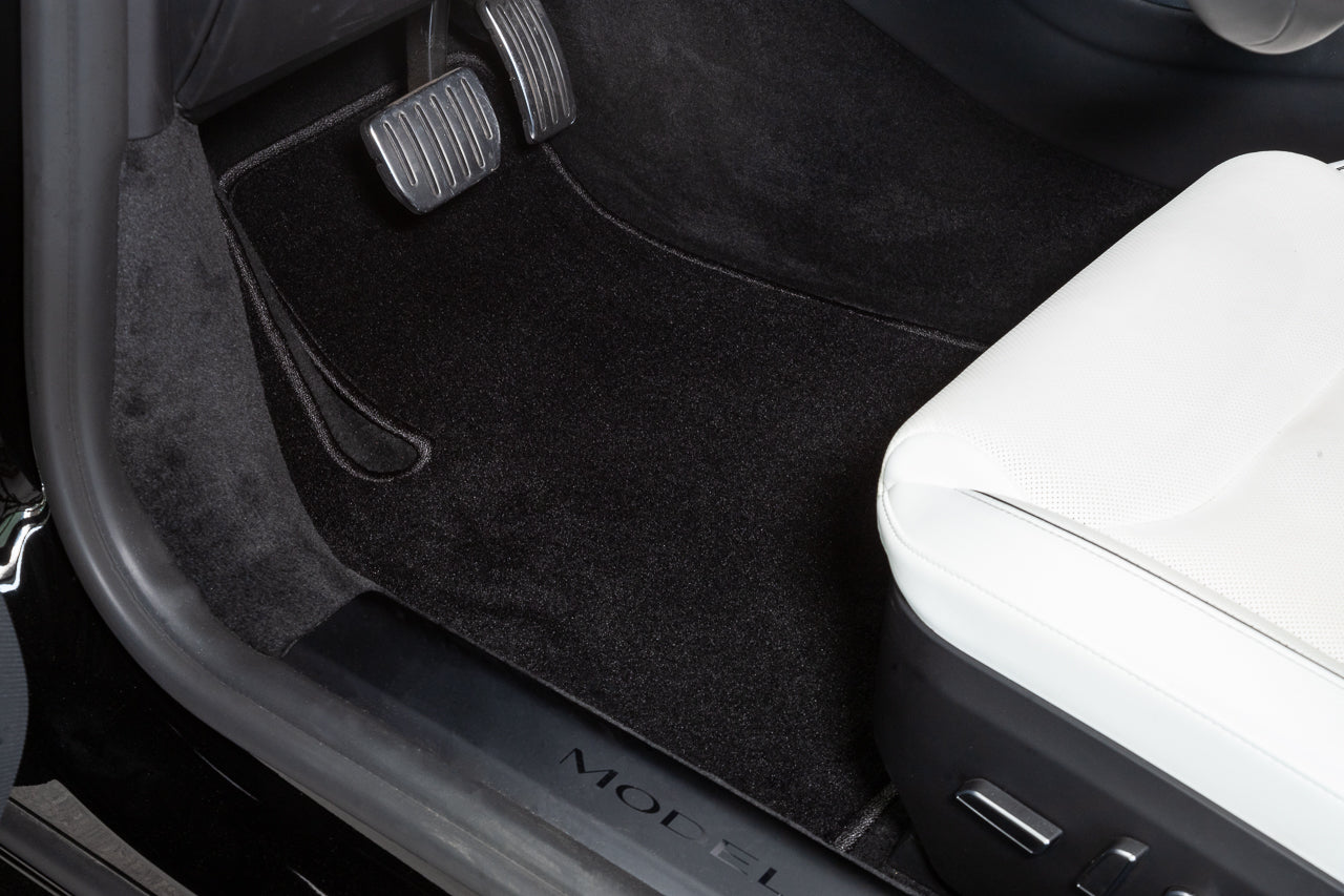 Tesla Model S Plaid & Long Range Precision Fit Customizable Premium 28oz Carpet Floor & Cargo Mats, 2021-Present