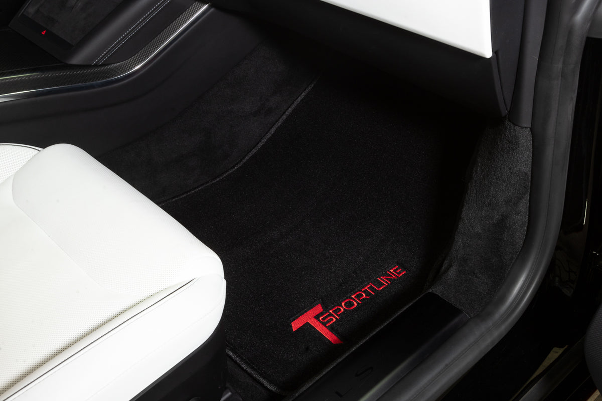 Jetcruise Black Nylon Carpet Floor Mat Set (3-Piece) For 2012-2020 Tesla Model S – Front & Rear