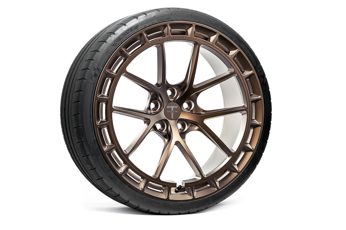 TSW115A Aero 21&quot; Superwide Tesla Model S Plaid &amp; Long Range Fully Forged Lightweight Tesla Wheel and Tire Package (Set of 4)