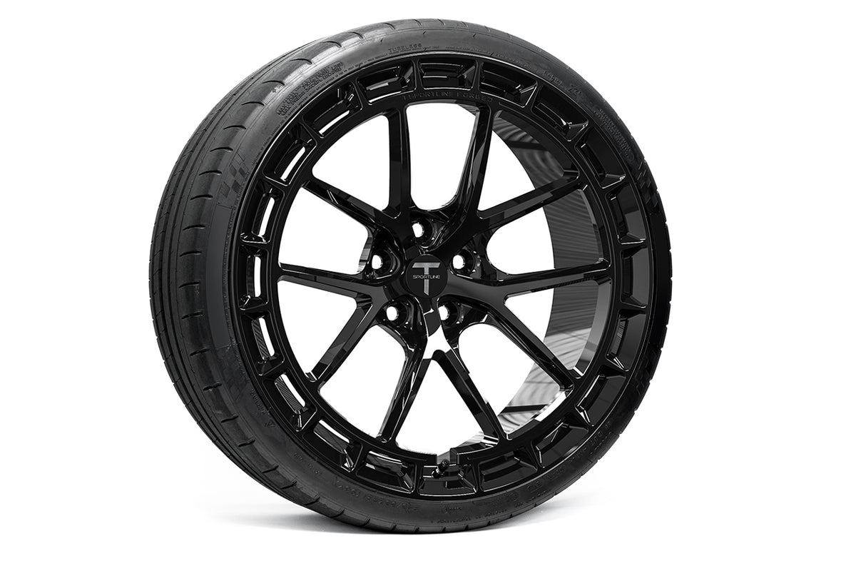 TSW115A Aero 21&quot; Superwide Tesla Model S Plaid &amp; Long Range Fully Forged Lightweight Tesla Wheel and Tire Package (Set of 4)