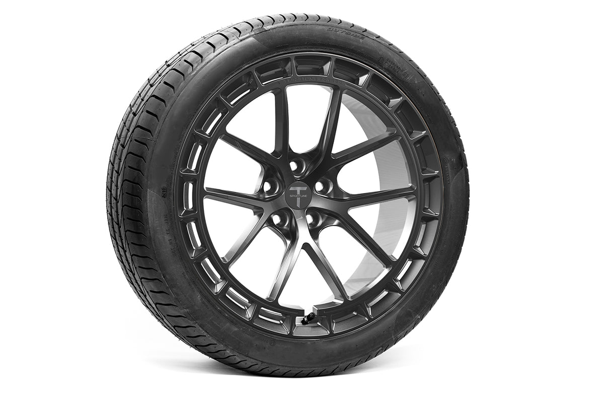 TSW115A Aero 20&quot; Superwide Tesla Model S Plaid &amp; Long Range Fully Forged Lightweight Tesla Wheel and Tire Package (Set of 4)