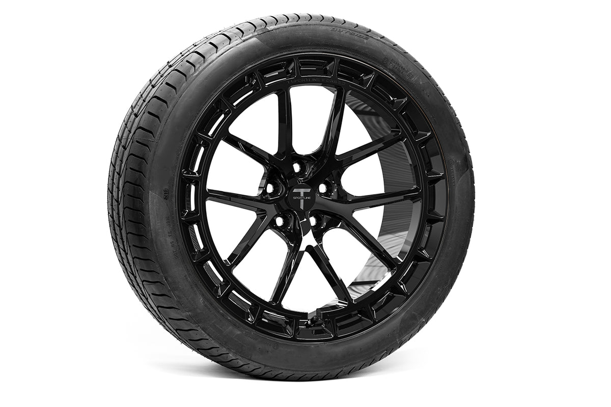 TSW115A Aero 20&quot; Superwide Tesla Model S Plaid &amp; Long Range Fully Forged Lightweight Tesla Wheel and Tire Package (Set of 4)