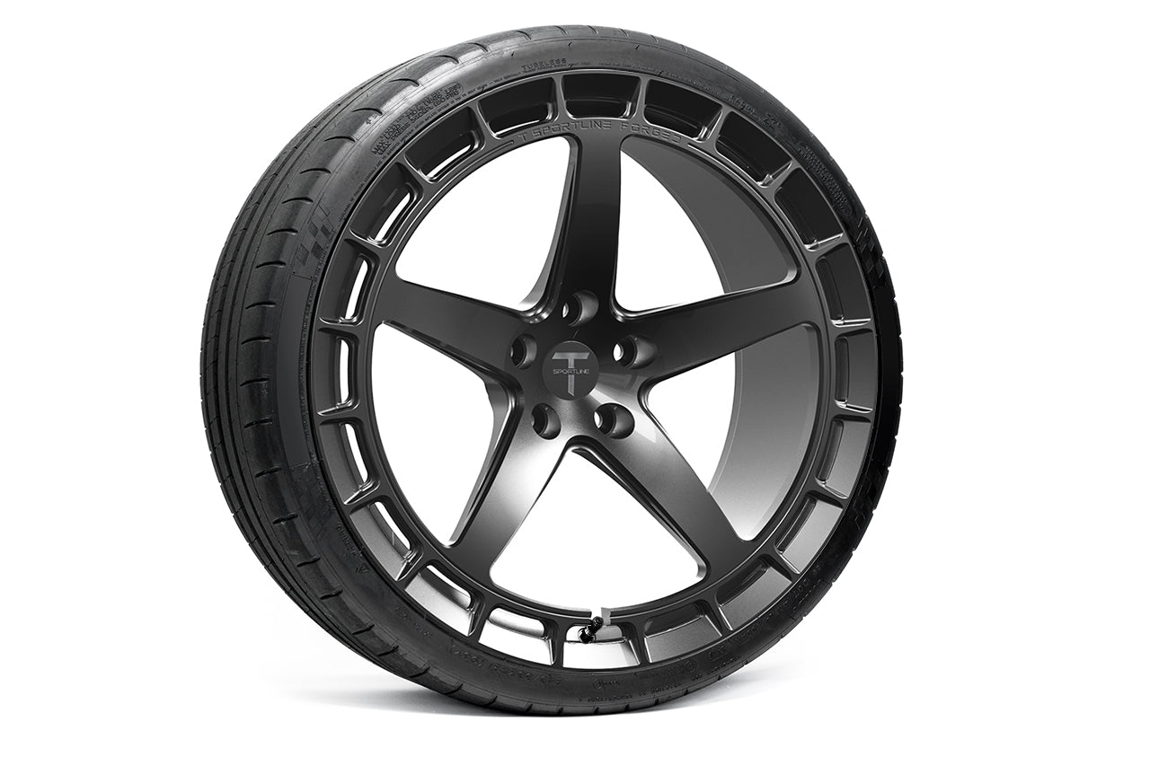 TSW150A 21" Tesla Model S Plaid & Long Range Fully Forged Lightweight Tesla Wheel and Tire Package (Set of 4)